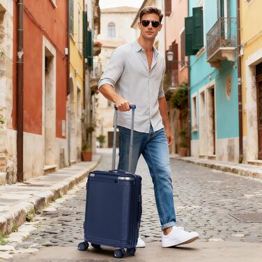 Набір валіз Tavoxda 3 шт. з TSA-замком, з регульованою ручкою, великі валізи, набір для подорожей для жінок та чоловіків (1 шт, темно-синій)