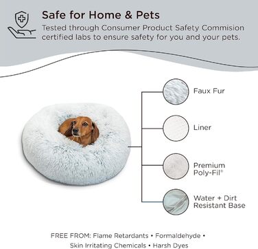 Круглий лежак для котів та собак Best Friends by Sheri - заспокійливий, 58x58 см, Frostgrau