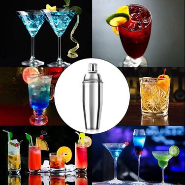 Набір для коктейлів 10 предметів, 750 мл, нержавіюча сталь - професійний шейкер для бармена, аксесуари для приготування коктейлів вдома та в барі