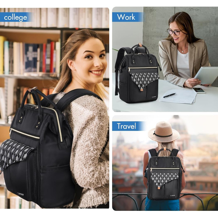 Рюкзак Lekesky для жінок: шкільний, з відділенням для ноутбука 15.6