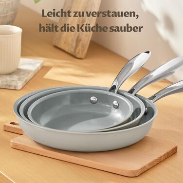 Blazant Induction Nonstick Pan Set - 20/24/28cm - PTFE-Free, Oven & Dishwasher Safe