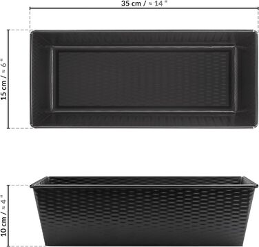 Форма для випічки хліба Grizzly Brotbackform, 35x15x10 см, антипригарна, для кексів та хліба на заквасці, чорна