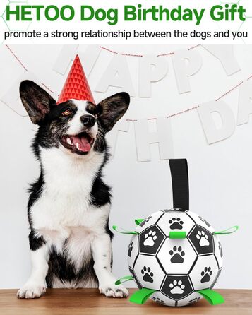 Interactive Dog Toy, Football with Gripping Flanges, Durable Dog Balls for Small and Medium Breeds, Water Toy, Suitable for Indoor and Outdoor Use