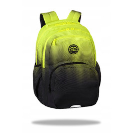 Багатовідсінковий шкільний рюкзак CoolPack, чорний з жовтими та золотистими елементами, 23 л