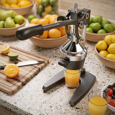 Arendo Manual Citrus Juicer - Stainless Steel Lever Press for Oranges, Grapefruits & Citrus Fruits - Heavy Duty