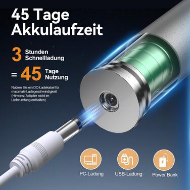 Електрична звукова зубна щітка JTF з очищувачем язика, 8 насадок, 5 режимів, Smart Memory, таймер 2 хв, IPX7, швидка зарядка 3год, для дорослих (блакитний/сріблястий)