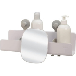 Joseph Joseph EasyStore Self-Draining Large Shower Shelf with Removable Mirror - White