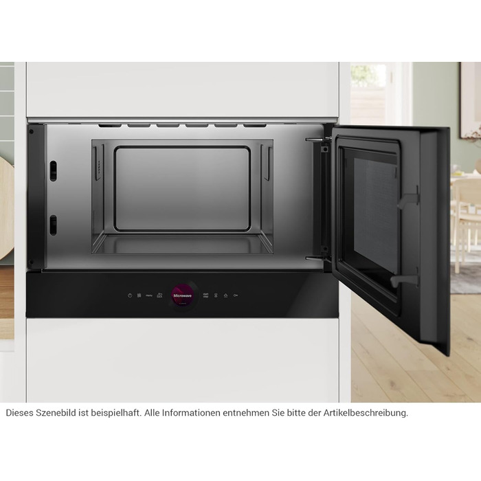 Вбудована мікрохвильова піч Bosch BFL524MS0 Serie 8, чорна, 60 см, 800 Вт