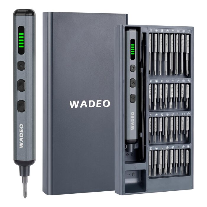 Набір викруток WADEO Mini Elektro 82 в 1: Магнітний прецизійний набір для ремонту iPhone, телефонів, ноутбуків, окулярів, годинників. З LED підсвіткою та регулюванням моменту