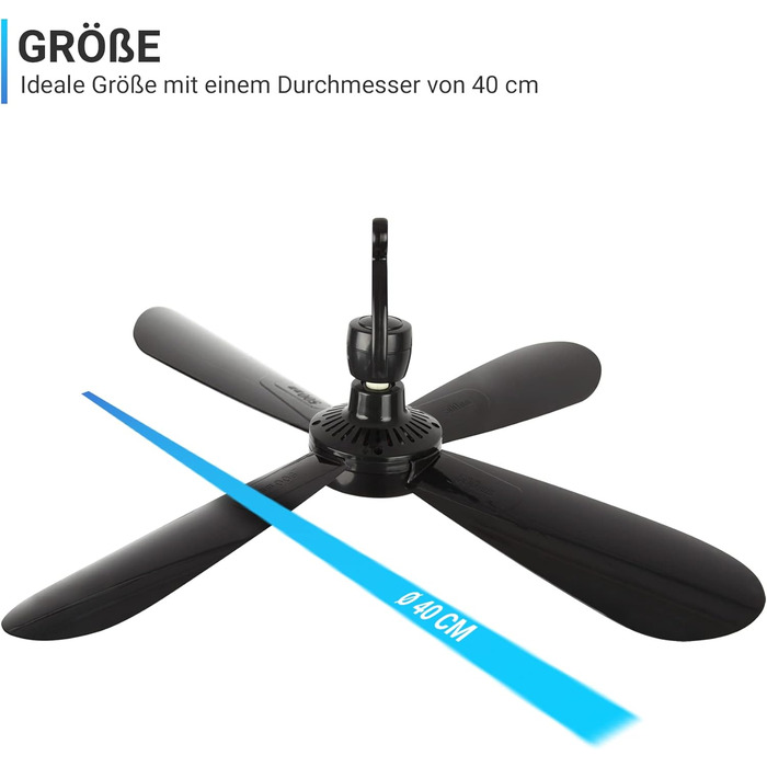 Стелянний вентилятор Bestlivings з кабелем 5м, Ø40 см, білий, з вимикачем, 220V, 5W