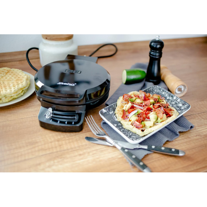 Steba Germany WE 1 Waffle Maker - Non-Stick, Adjustable Temperature, Folding Design
