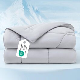 Охолоджуюча ковдра BEDSURE двостороння літня 155x220 см Arc-Chill - ковдра для сну при нічній пітливості, сіра