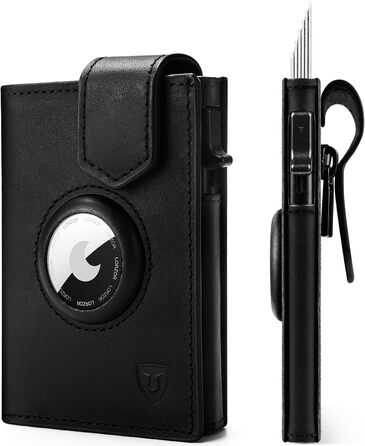 LORZOR® AirTag Wallet - Slim Wallet with Coin Pocket & RFID Protection - AirTag Wallet for Men Made of Genuine Leather - AirTag Wallet - Card Holder - Smart Wallet/Bifold Wallet for Men