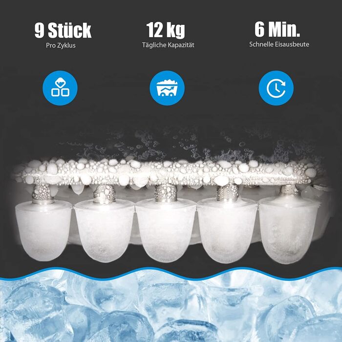Машина для приготування льоду GOPLUS, 12 кг за 24 години, 2 розміри кубиків льоду, 2.2 л резервуар для води, лопатка для льоду, зелена