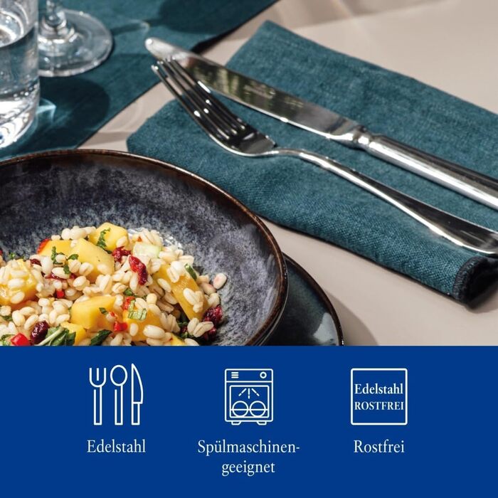 Villeroy & Boch – Oscar Tableware Set, 68 Pieces, 12 People, Dishwasher-Safe, Rustproof, Stainless Steel Cutlery, Dinner Cutlery, Cutlery Set, Knives, Forks, Spoons, Kitchen Cutlery Set, Stainless Steel