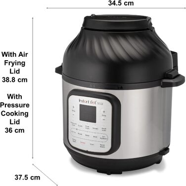 Instant Pot Duo Crisp + Air Fryer 11-in-1 Electric Multi-Cooker 7.6 L - Pressure Cooker, Air Fryer, Slow Cooker, Steamer, Sous Vide Device, Dehydrator with Grill, Keep Warm and Baking Function Silver 8 Liter Duo Crisp + Air Fryer