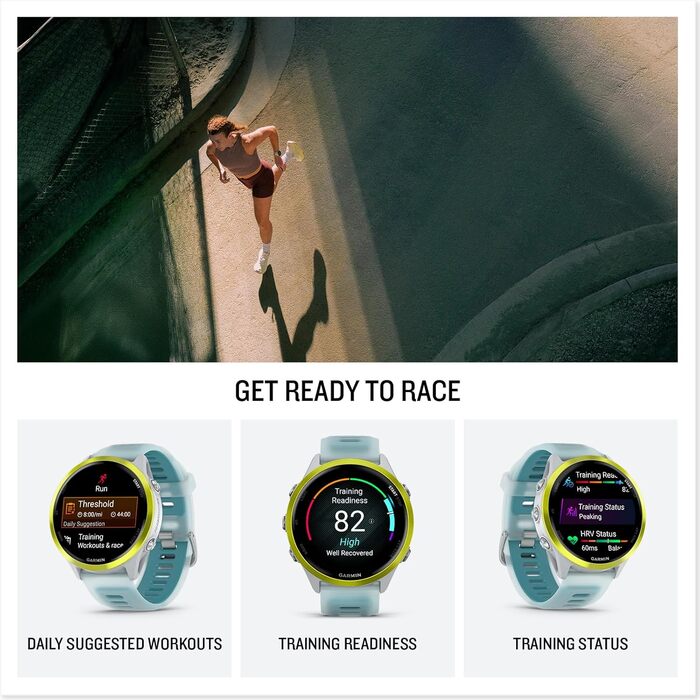 Garmin Forerunner 570: GPS-годинник для бігу та триатлону з AMOLED-дисплеєм, 47 мм, сірий, Al, функції тренувань та відновлення