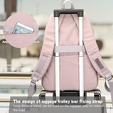 Шкільний рюкзак JANSBEN: водонепроникний, для підлітків, з відділенням для ноутбука, 30L, нейлон, фіолетовий