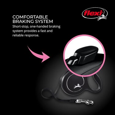 Висувна обплітання для собак та котів Flexi® Klassische, рожева, до 11,8 кг, 7,9 м