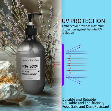 4 шт. Наповнювані порожні флакони для шампуню, 500 мл дозатори для мила, флакони з помпою з пластику, дозатори для лосьону, рідкого мила, шампуню, кондиціонера, гелю для душу, наклейки (прозорий чорний)