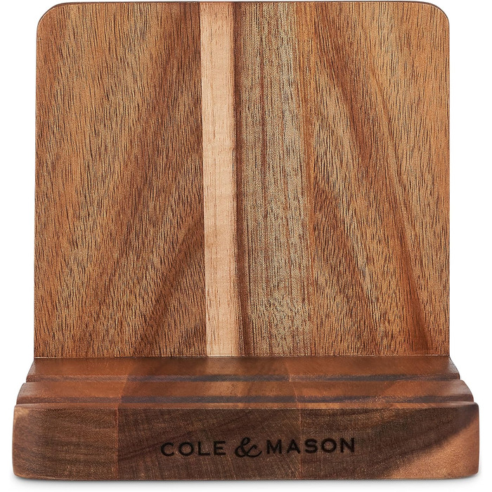 Cole & Mason H722134 Buckland Cookbook Stand and Tablet Stand made of Acacia Wood, Cookbook Holder for Kitchen, Not Dishwasher Safe