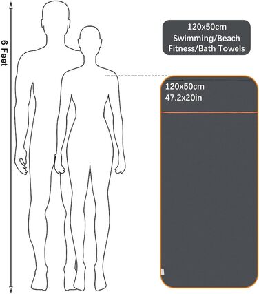 Рушник для фітнесу з кишенею, мікрофібра, 120x50 см, спортивний рушник для залу, подорожей, сірого кольору