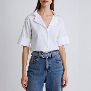 Жіночий шкіряний ремінь 110 см з зірковими застібками, ширина 3.8 см, універсальний для джинсів, суконь, штанів та шортів, регульований, вінтажний, з металевою пряжкою (синій)