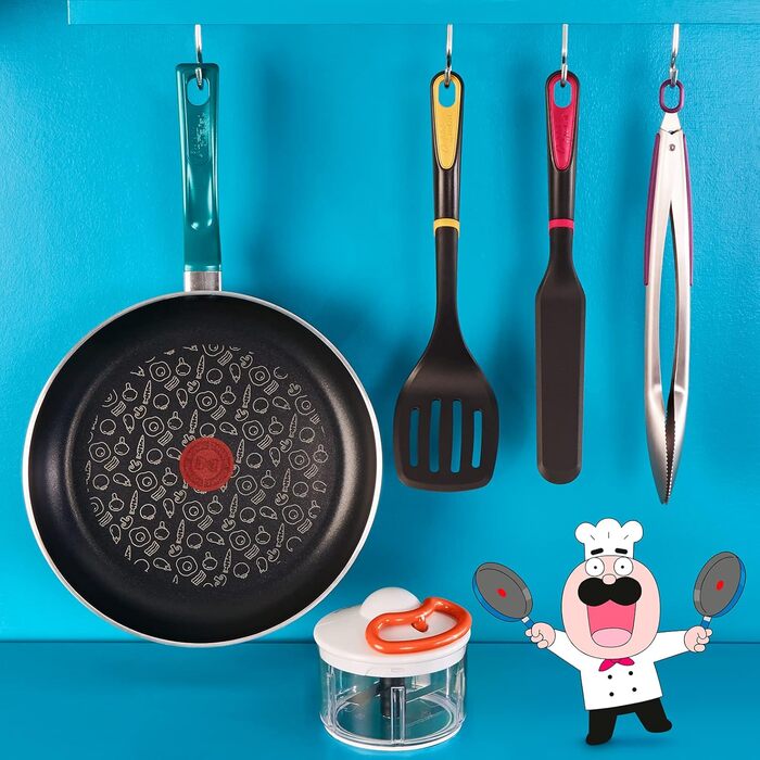 Сковорода Tefal Chefclub 28 см з антипригарним покриттям Titanium, індукційна, з індикатором нагріву Thermo-Signal, зелена