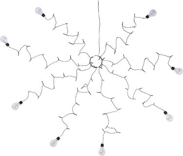 Lights4fun LED Party String Lights for Parasol, Balcony, Warm White, Timer, Battery Operated, String Lights, LED Bulbs, Parasol with LED Lighting, Gazebo Shade Lighting