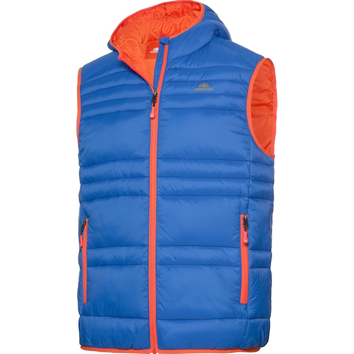 Чоловіча степкова жилетка NORDCAP, легка outdoor жилетка, тепла та вітронепроникна, спортивний гільє з капюшоном та кишенями на блискавці, розмір M-3 (L, Синій)