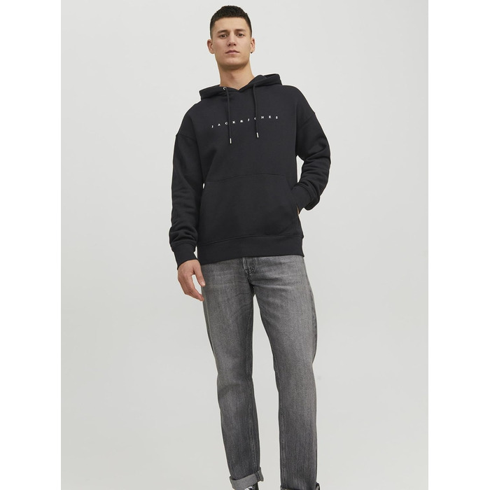 Чоловічий худі Jack & Jones JJestar JJ Sweat Hood, Relaxed Fit, чорний