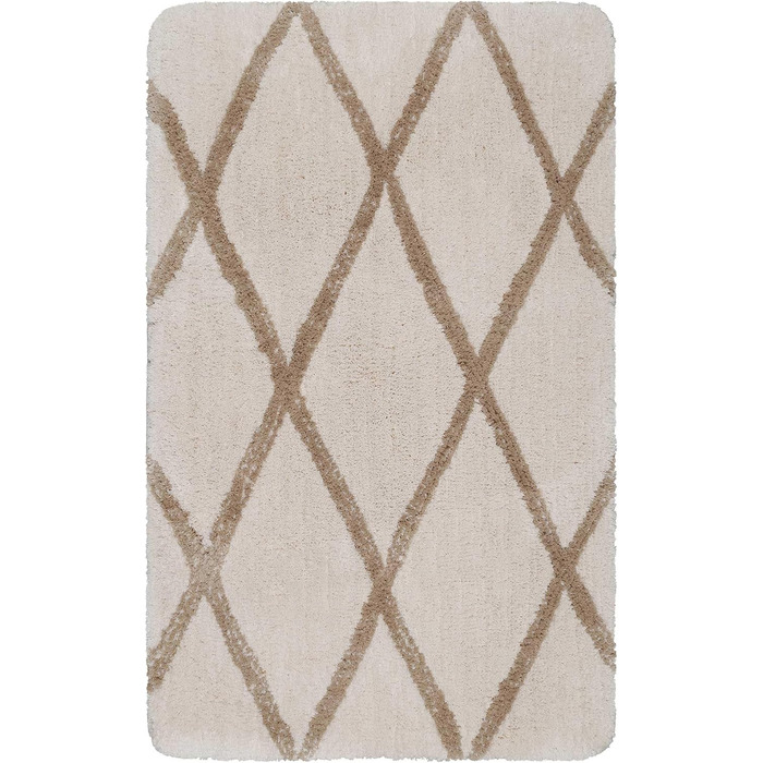 Homie Living Bath Mat, Non-Slip and Washable, Plush and Soft Pile, San Bosa (70 x 120 cm, Beige Sand) Beige Sand 70 x 120 cm