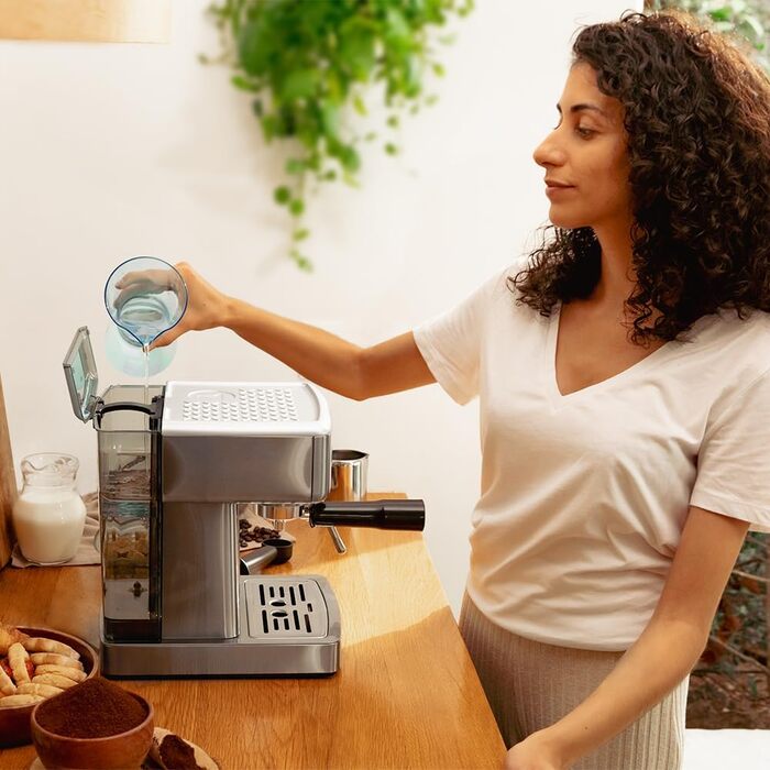 Кавоварка Cecotec Power Espresso 20 Barista Compact, 1465 Вт, 20 бар, термоблок, з парогенератором, 2 чашки, знімний резервуар 1,8 л, підігрів чашок