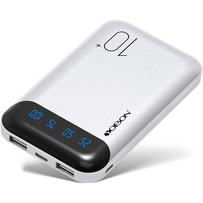 Портативний зарядний пристрій Power Bank 10000mAh з двома USB виходами та USB-C входом. Сумісний з Huawei, iPhone, iPad, Samsung, Android. Компактний, мініатюрний.