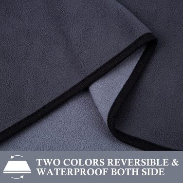 Водонепроникний коврик для собак PETTOM 152x127 см, м'який коврик для великих та маленьких собак, захисний коврик для дивану, ліжка, автокрісла, меблів - прання до 30°C (L, сірий, Medium)