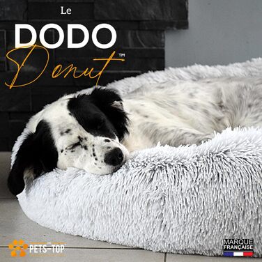Dog Bed - Medium-Sized Dogs [with washable cover] - Dog Basket, Cat Bed, Sleeping Places & Furniture for Dogs, Long Dog Basket, Dog Bed, 80 cm Diameter, Pearl Grey