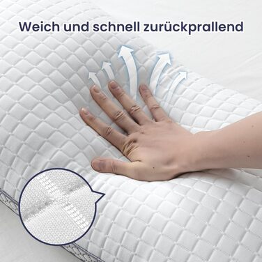 BedStory Pillows 40x80, Adjustable Fiber Filling Pillows with Zipper, Hotel Pillows 2-Pack of 950g x 2 Microfiber, Washable Neck Pillow for Allergy Sufferers, Side Sleepers and Back Sleepers 40x80cm