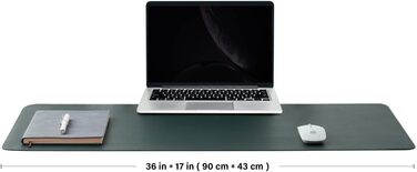 Підкладка під клавіатуру та мишу Kork 90x43 см, темно-зелена, для офісу та дому