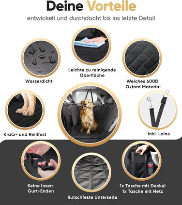 Waterproof & Scratch-Proof Dog Car Seat Cover - Universal Fit with Side Protection & View Window - Dog Back Seat Cover for Auto