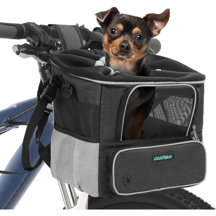 Корзина для собак на велосипед до 3 кг, універсальний кріплення Φ53 мм, сумка-рюкзак, автокрісло з дихаючою сіткою, водовідштовхувальне сидіння для маленьких собак