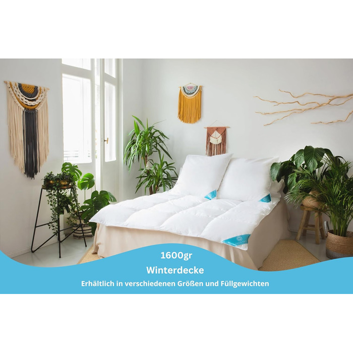Sandaro Home ковдра-пухова з гусячим пухом, стьобана, 100% натуральний продукт, сертифікат OEKO-TEX, 155x220 см, 1400 г