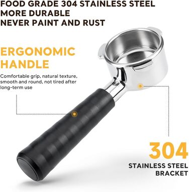 Портофільтр для еспресо 54 мм з ручкою, сумісний з кавоварками Breville BES870, BES875, BES878, BES880, з магнітною лійкою для кави, безкоштовний комплект