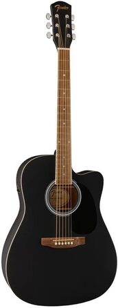 Акустична гітара Fender California Debut Redondo Dreadnought CE з Cutaway, шпон ялини, чорний колір, Natural (електроакустична гітара, FA-25 CE)