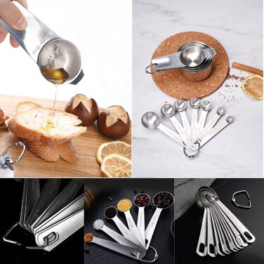 Набір мірних ложок Meiyijia з нержавіючої сталі (7+7 шт.)