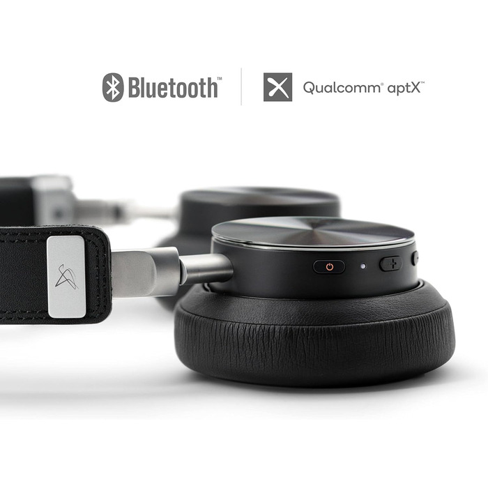 Бездротові навушники VONMÄHLEN Concert One Bluetooth On-Ear з кейсом, мікрофоном та AUX, 40 мм (Чорний)