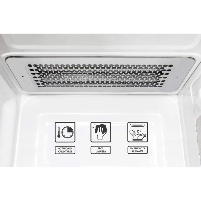 Мікрохвильова піч Cecotec Pro Clean 3110 з кварцовим грилем 800 Вт, об'єм 20 л, біла