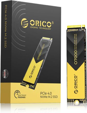 ORICO NVMe SSD 1TB PCIe 4.0 M.2 2280 Внутрішній SSD з радіатором для ПК та ноутбуків (7000 MB/s чтение, 6500 MB/s запись)