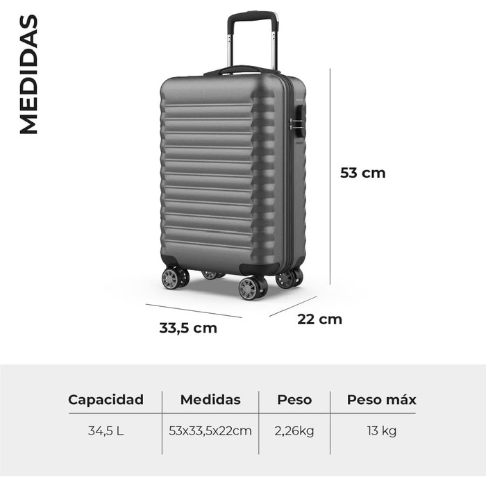 Набір валіз NEWTECK 4 шт. (75см, 63см, 53см, органайзер), ABS, жорсткий, сірий