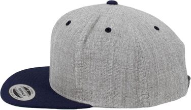 Кепка Flexfit Unisex Classic Snapback двоколірна, універсальний розмір (Heather/Navy)