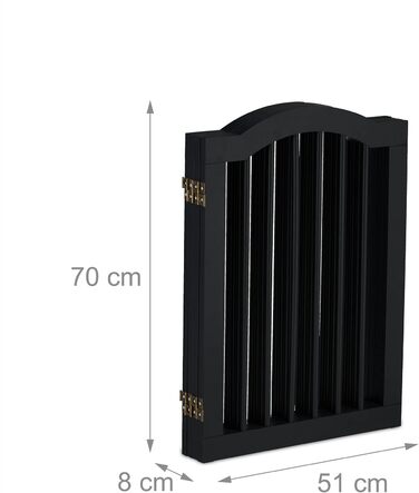 Захисне ворота Relaxdays, розкладне, 70 x 205,5 см, 2 ніжки, для собак та котів, чорний